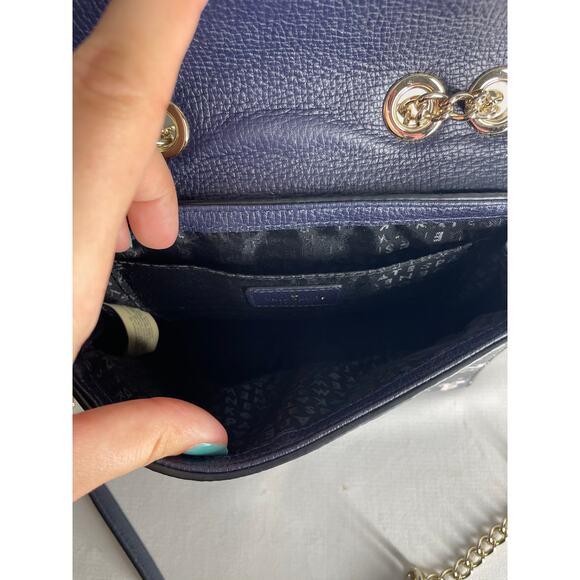 Kate Spade Briar Lane Night Rose Mini Emelyn Crossbody Leather Bag Navy Blue - Picture 3 of 9